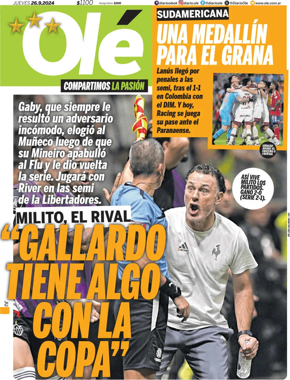 anteprima della prima pagina di ol del 26/09/2024