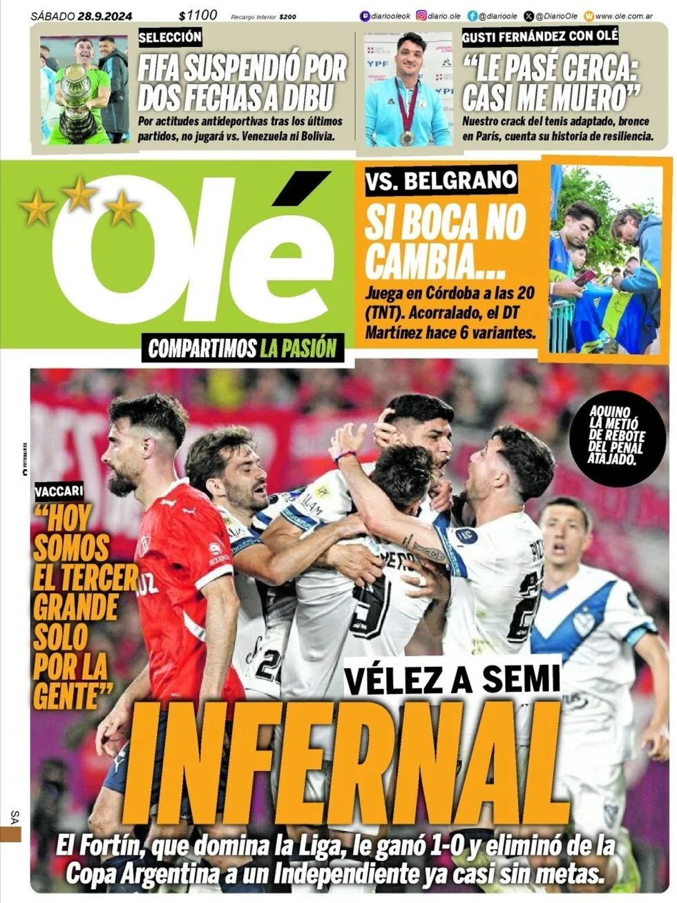 anteprima della prima pagina di ol del 28/09/2024