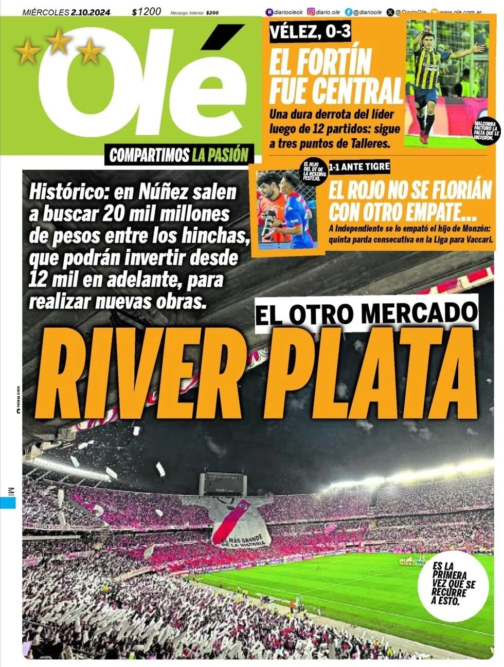 anteprima della prima pagina di ol del 02/10/2024