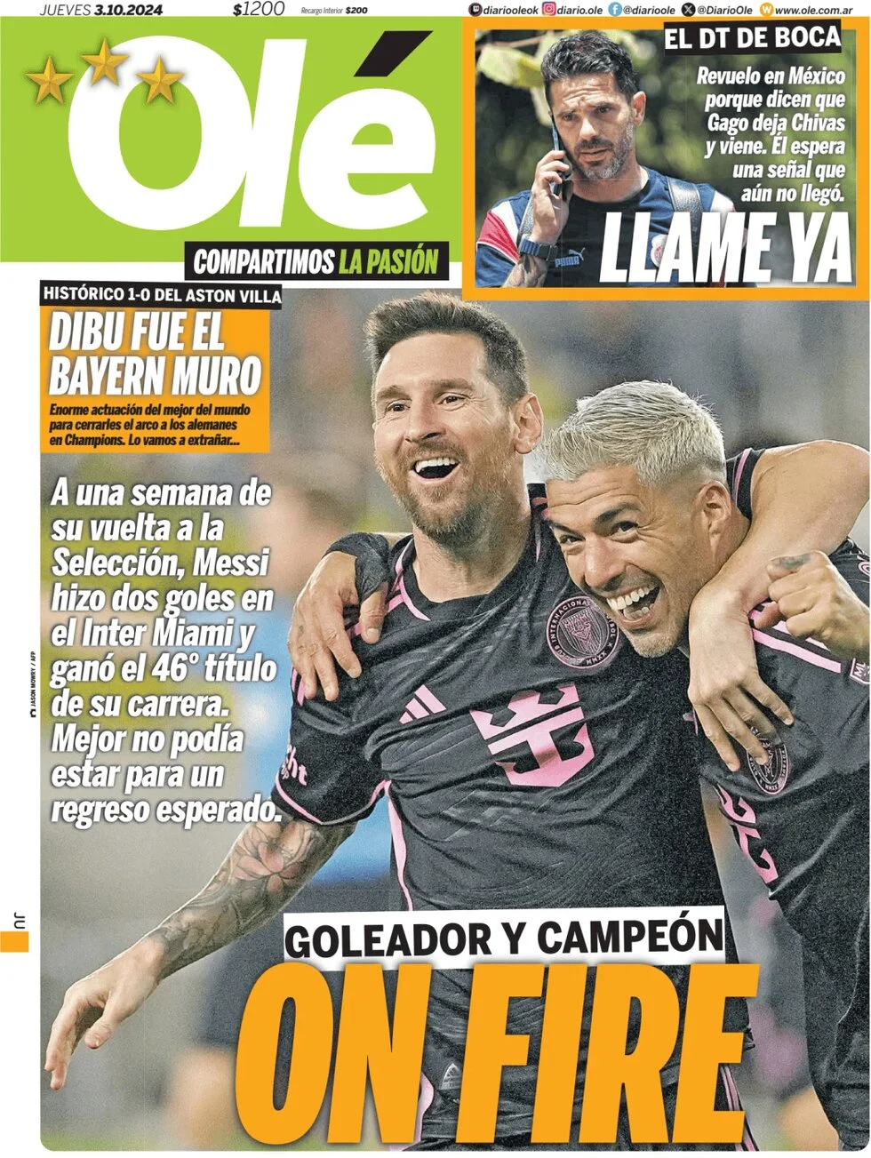 anteprima della prima pagina di ol del 03/10/2024