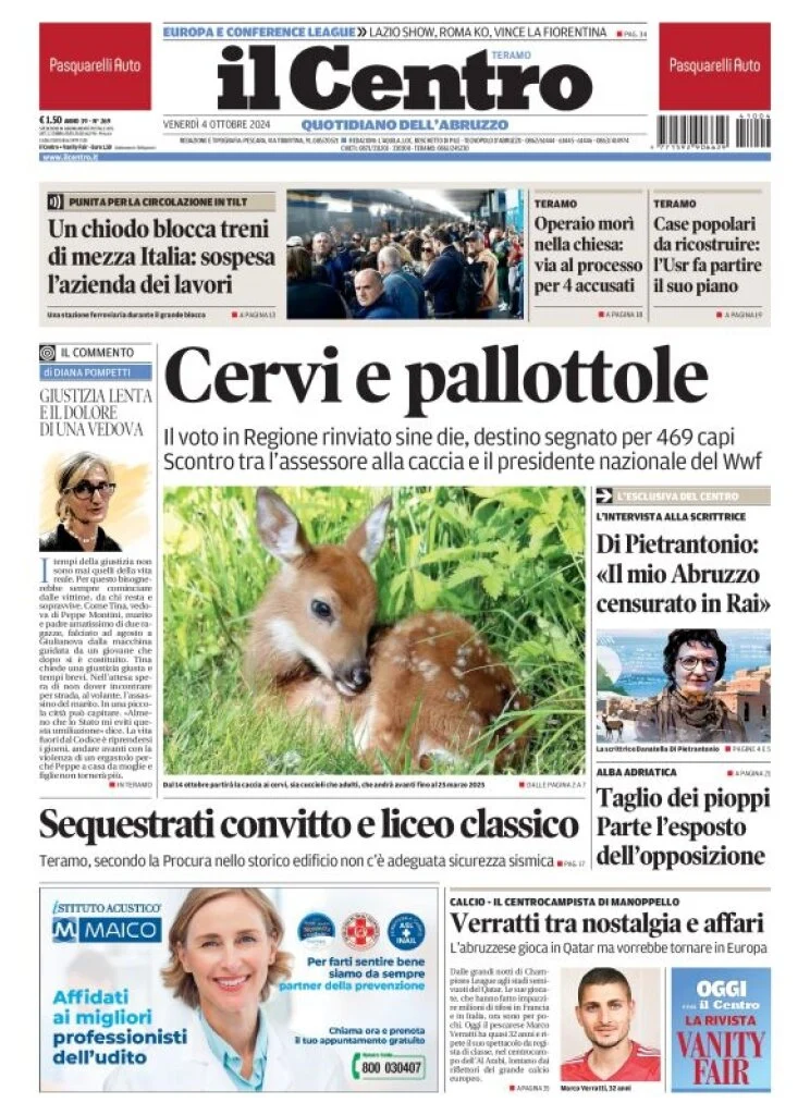 anteprima della prima pagina di il-centro-teramo del 04/10/2024