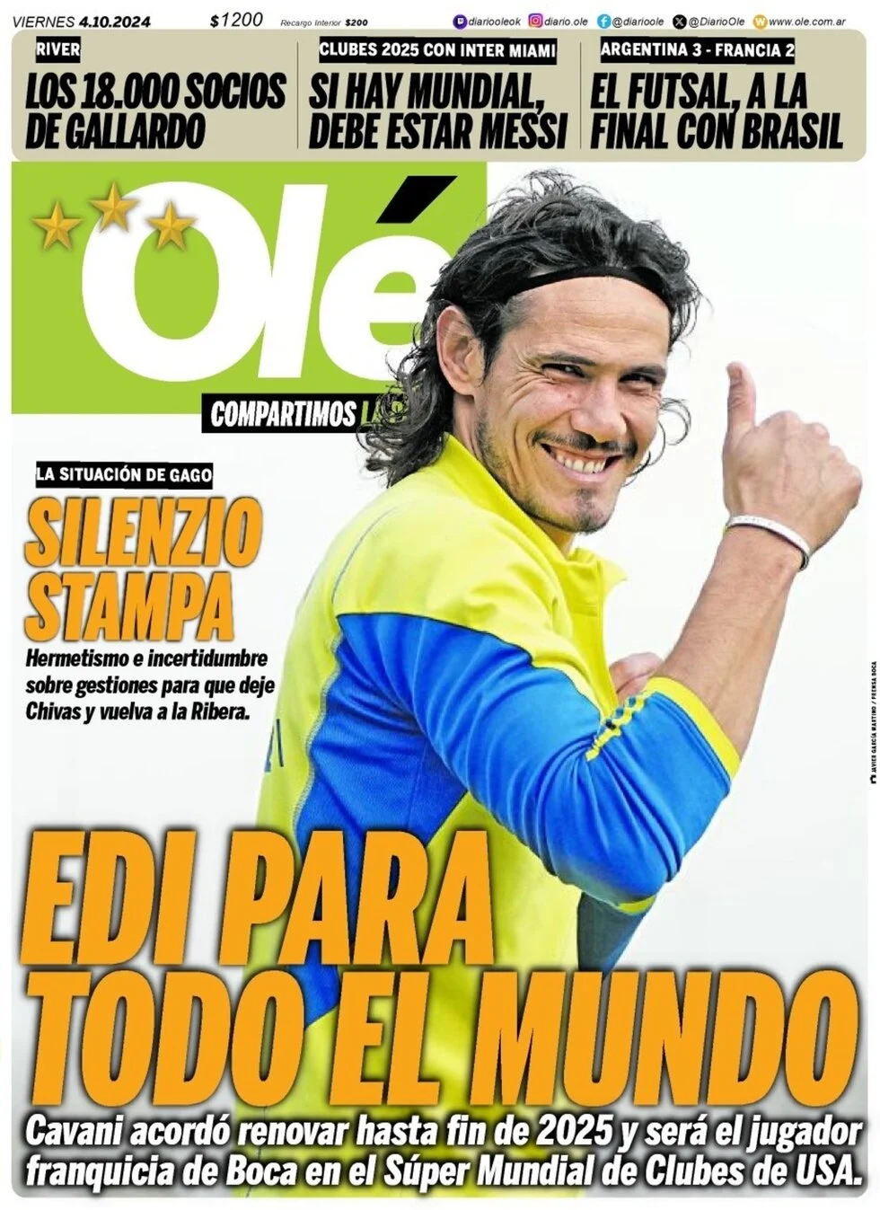 anteprima della prima pagina di ol del 04/10/2024