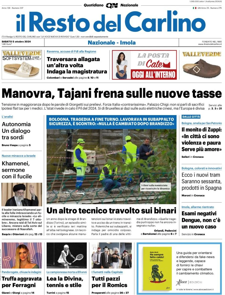 anteprima della prima pagina di il-resto-del-carlino del 05/10/2024