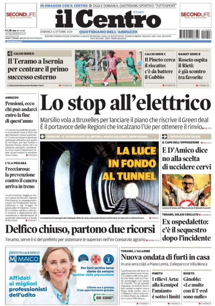 anteprima della prima pagina di il-centro-teramo del 06/10/2024