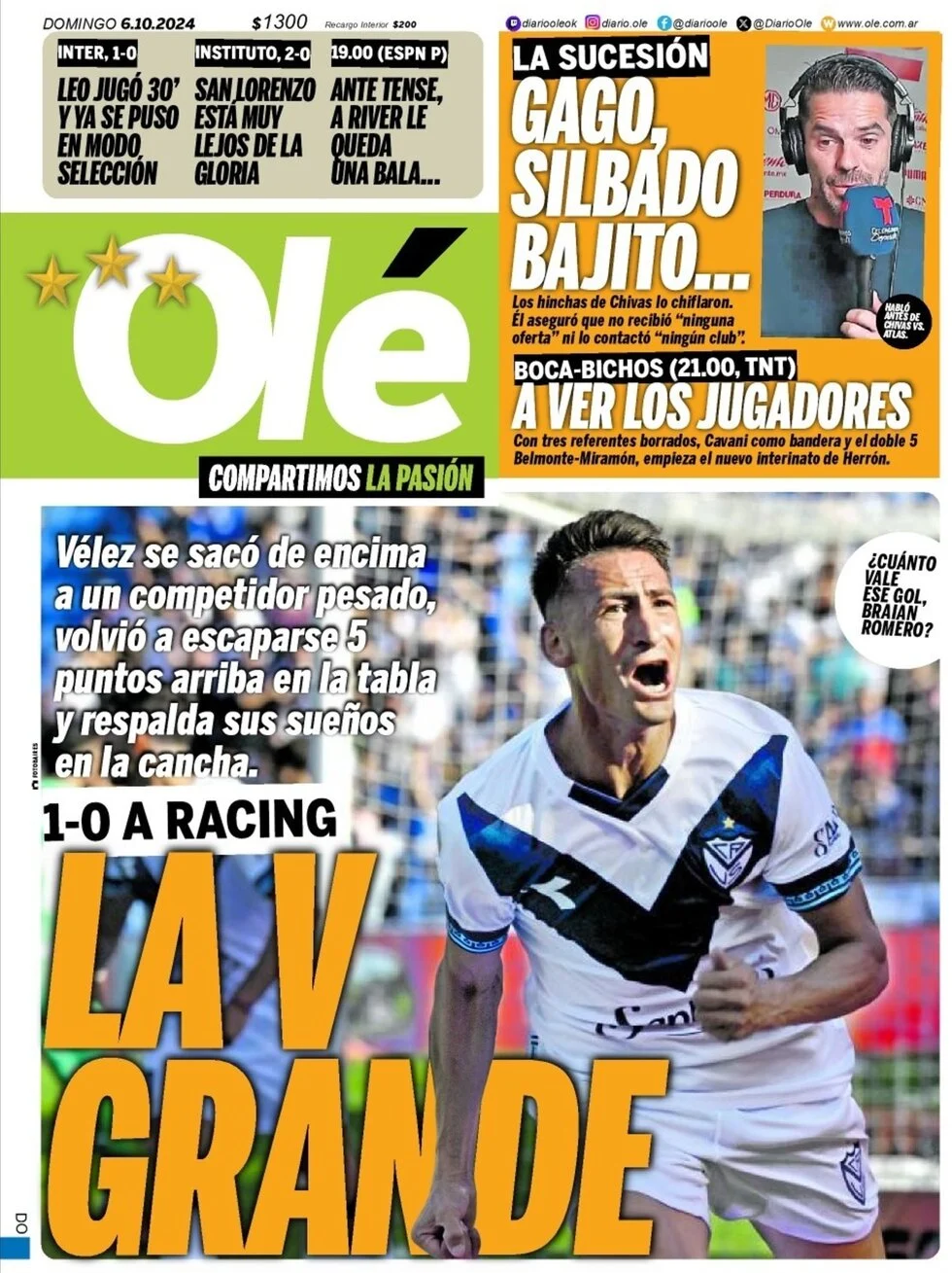 anteprima della prima pagina di ol del 06/10/2024