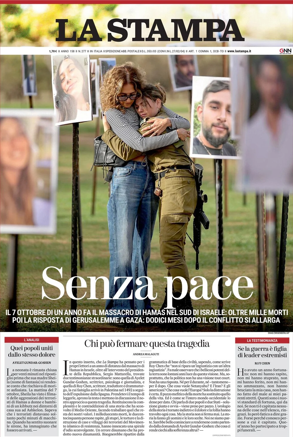 anteprima della prima pagina di la-stampa del 07/10/2024