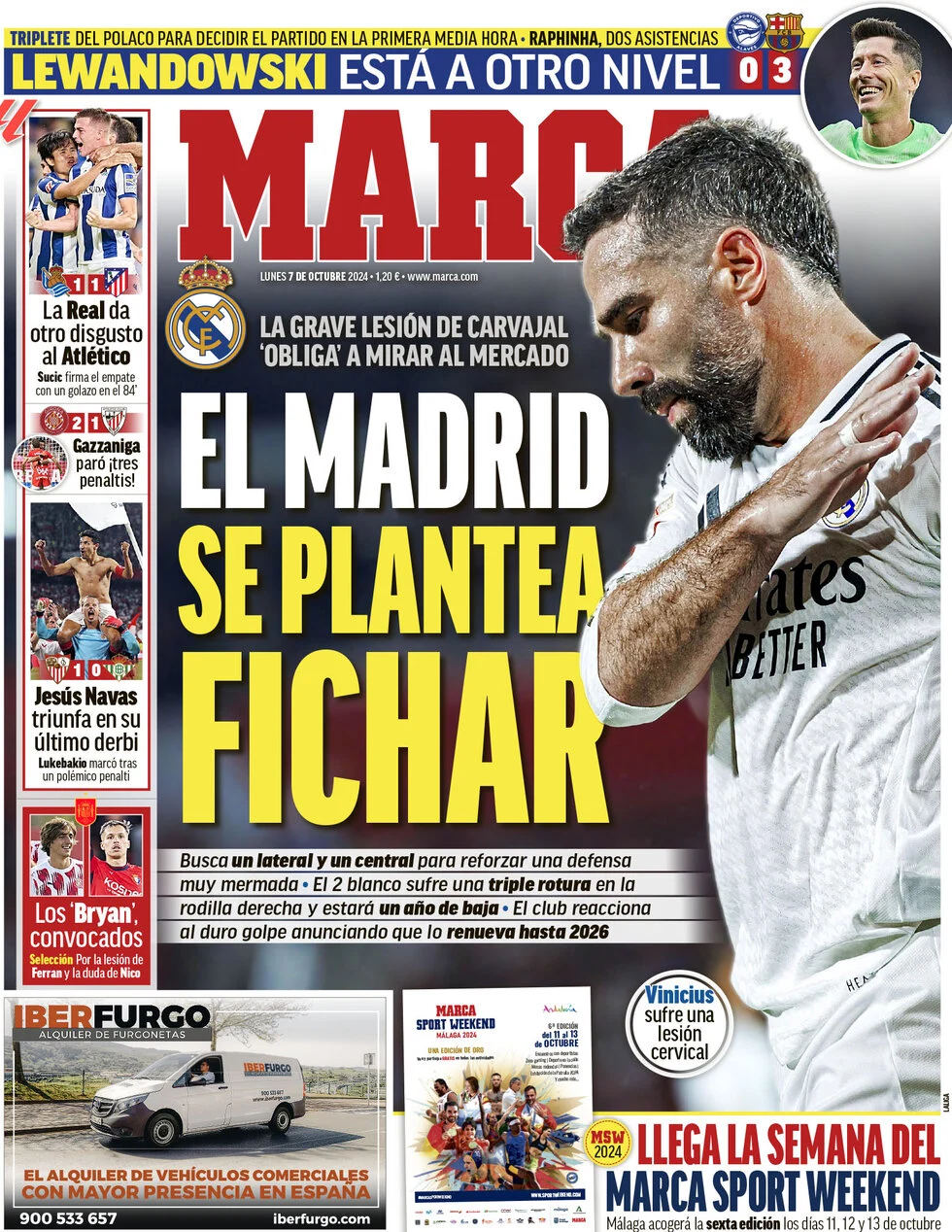 anteprima della prima pagina di marca del 07/10/2024