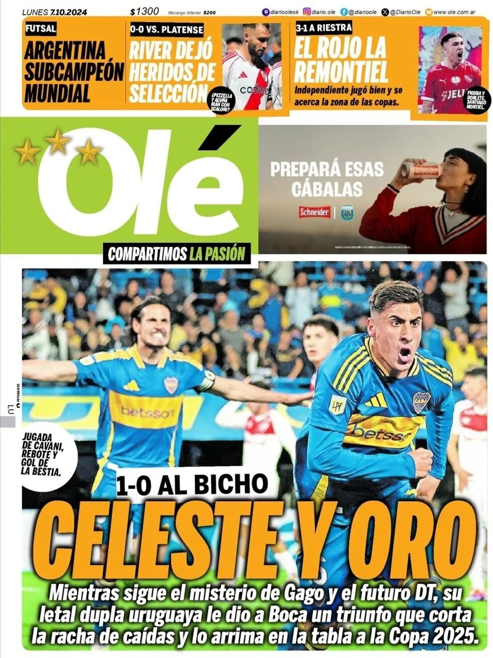 anteprima della prima pagina di ol del 07/10/2024