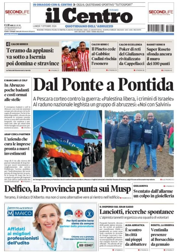 anteprima della prima pagina di il-centro-teramo del 07/10/2024