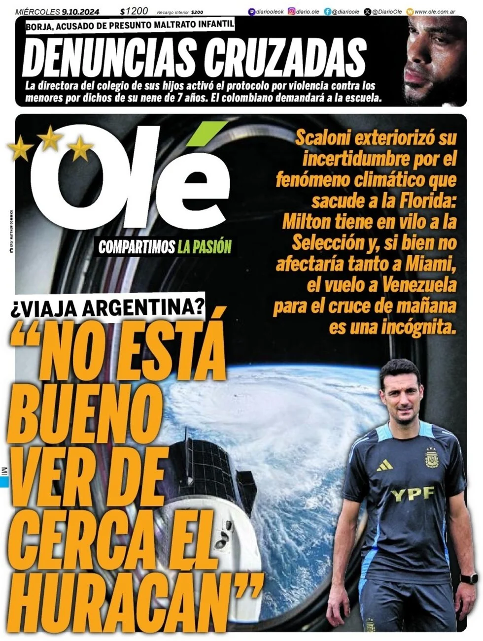 anteprima della prima pagina di ol del 09/10/2024