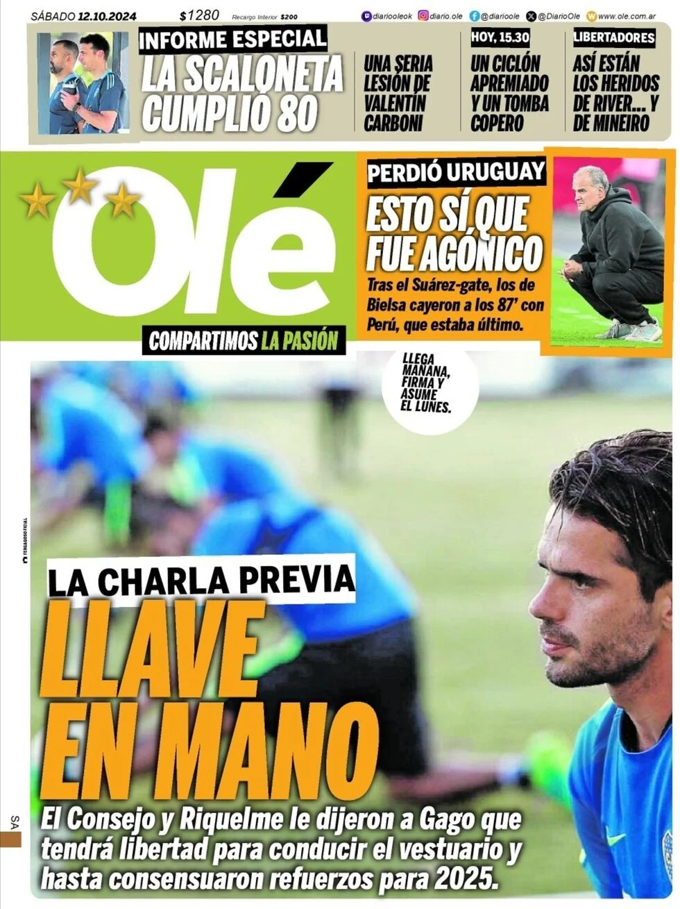 anteprima della prima pagina di ol del 12/10/2024