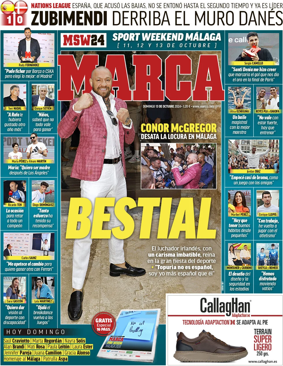 anteprima della prima pagina di marca del 13/10/2024