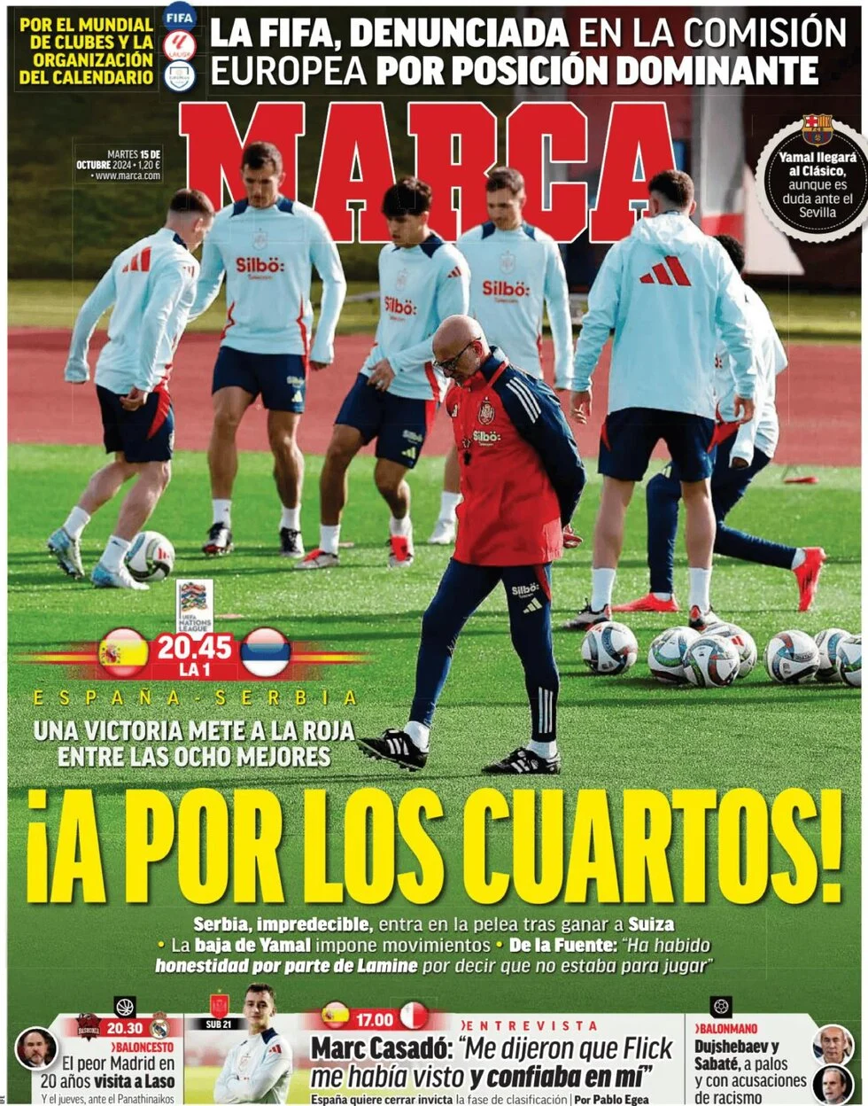 anteprima della prima pagina di marca del 15/10/2024