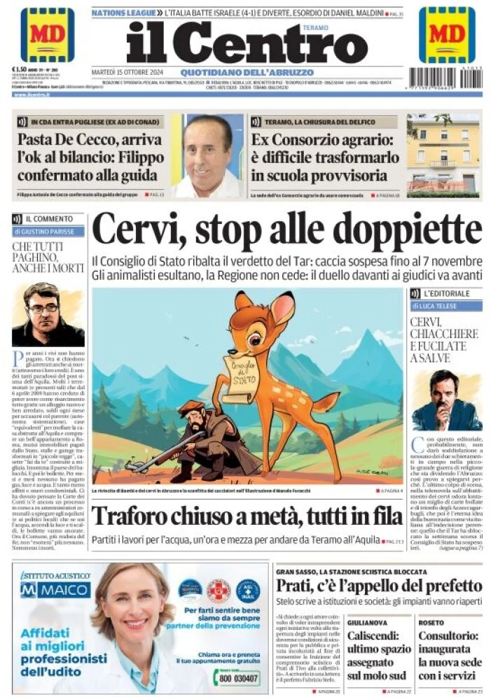 anteprima della prima pagina di il-centro-teramo del 15/10/2024