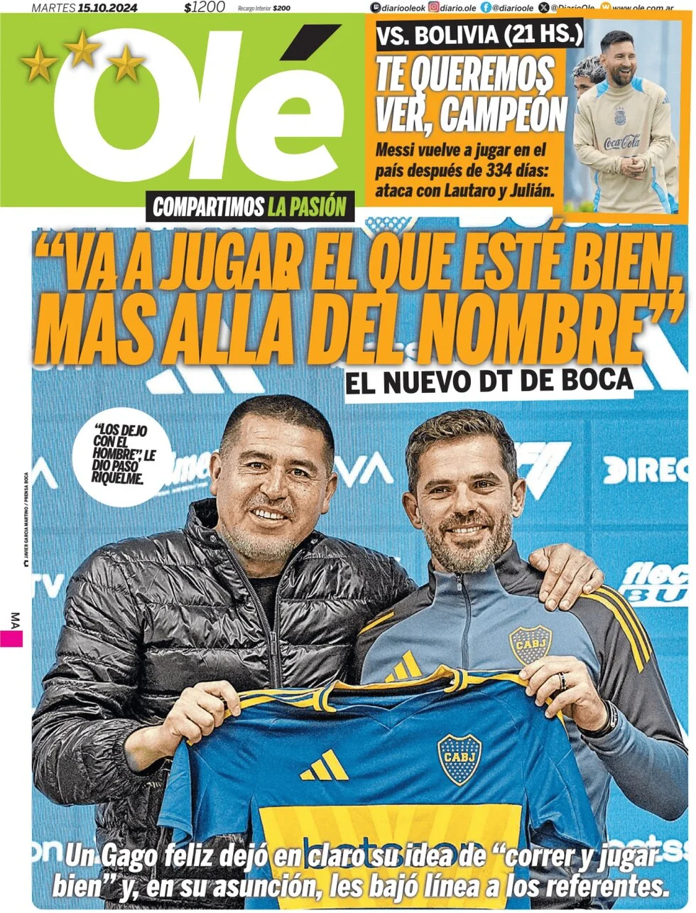 anteprima della prima pagina di ol del 15/10/2024