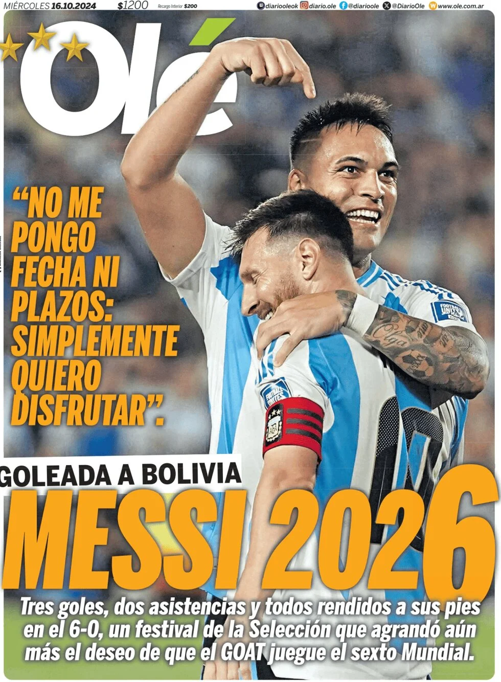anteprima della prima pagina di ol del 16/10/2024