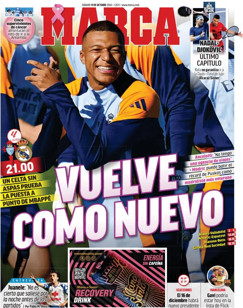 anteprima della prima pagina di marca del 19/10/2024