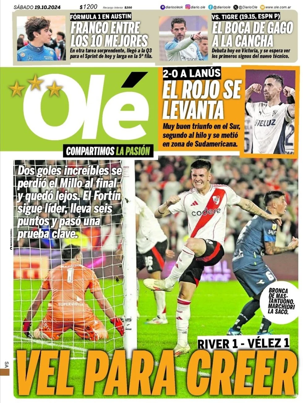 anteprima della prima pagina di ol del 19/10/2024