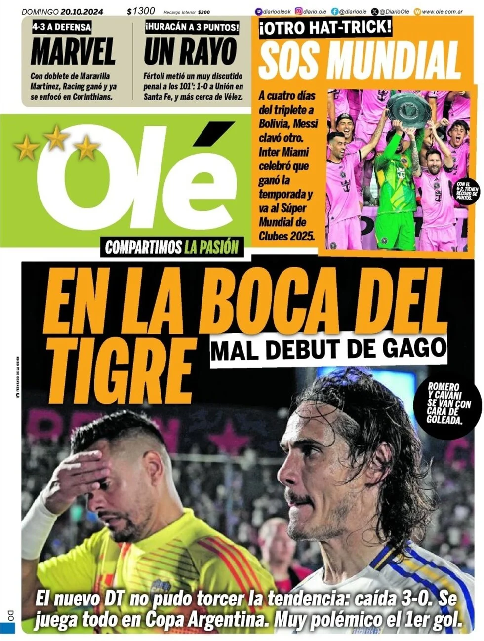 anteprima della prima pagina di ol del 20/10/2024