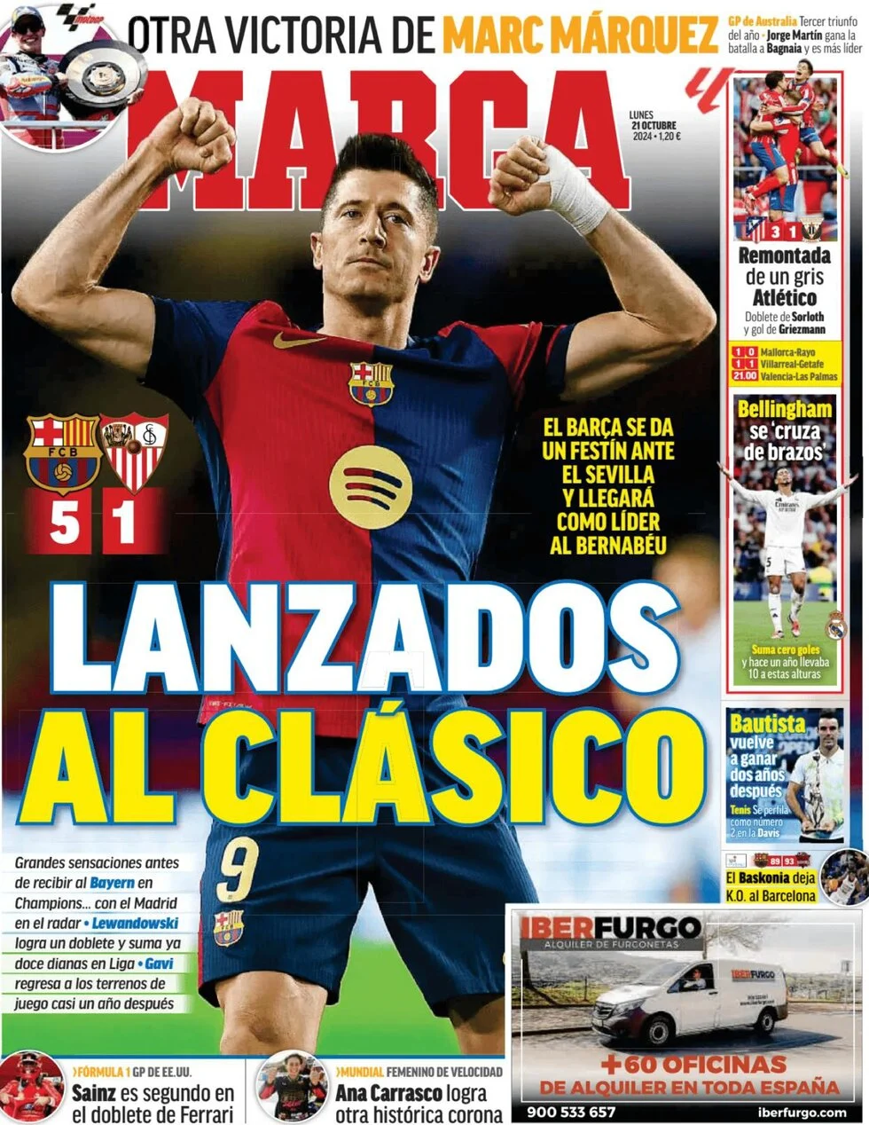 anteprima della prima pagina di marca del 21/10/2024