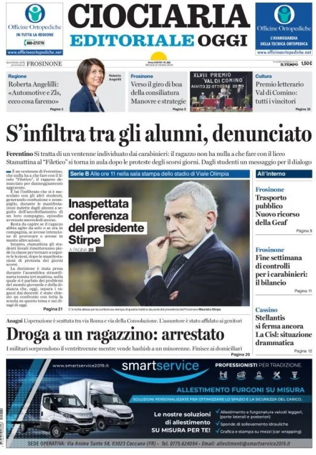 anteprima della prima pagina di Ciociaria Editoriale Oggi