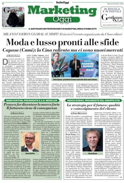 anteprima della prima pagina di Marketing Oggi