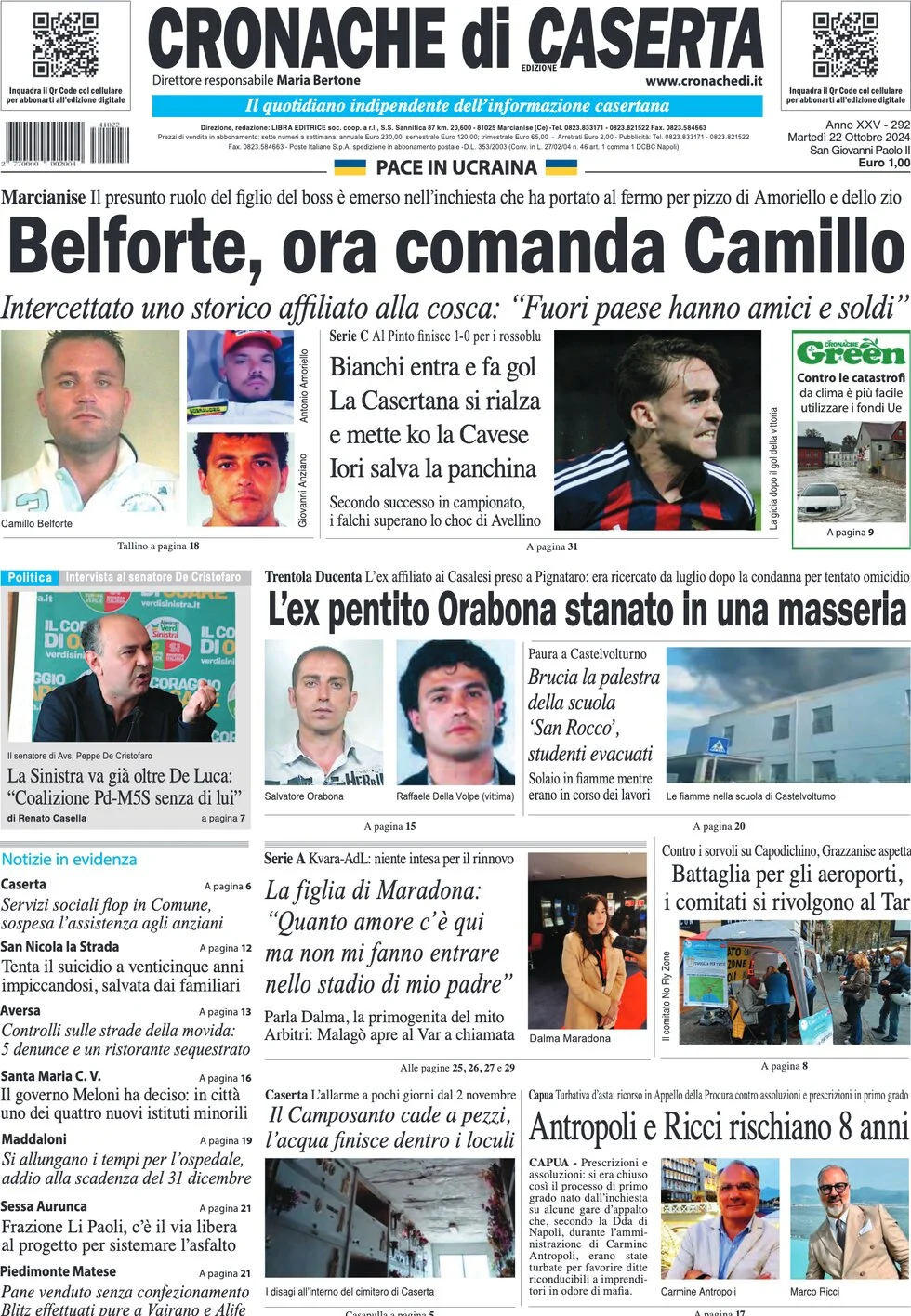 anteprima della prima pagina di Cronache di Caserta