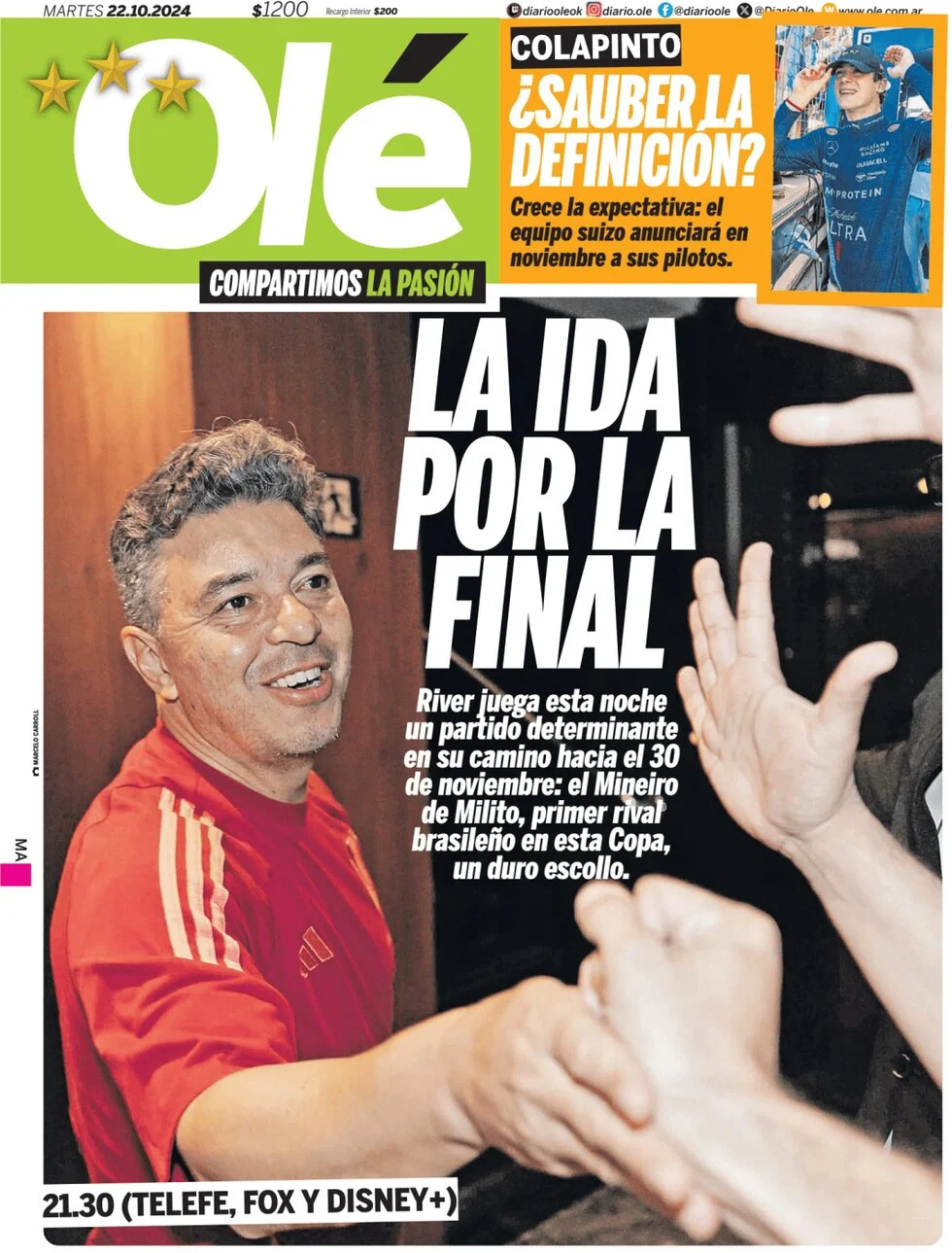 anteprima della prima pagina di ol del 22/10/2024