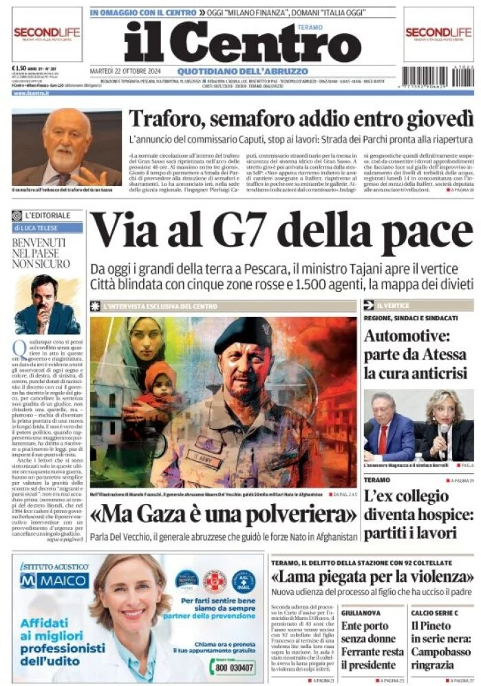 anteprima della prima pagina di Il Centro (Teramo)