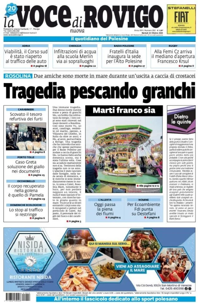 anteprima della prima pagina di La Voce di Rovigo