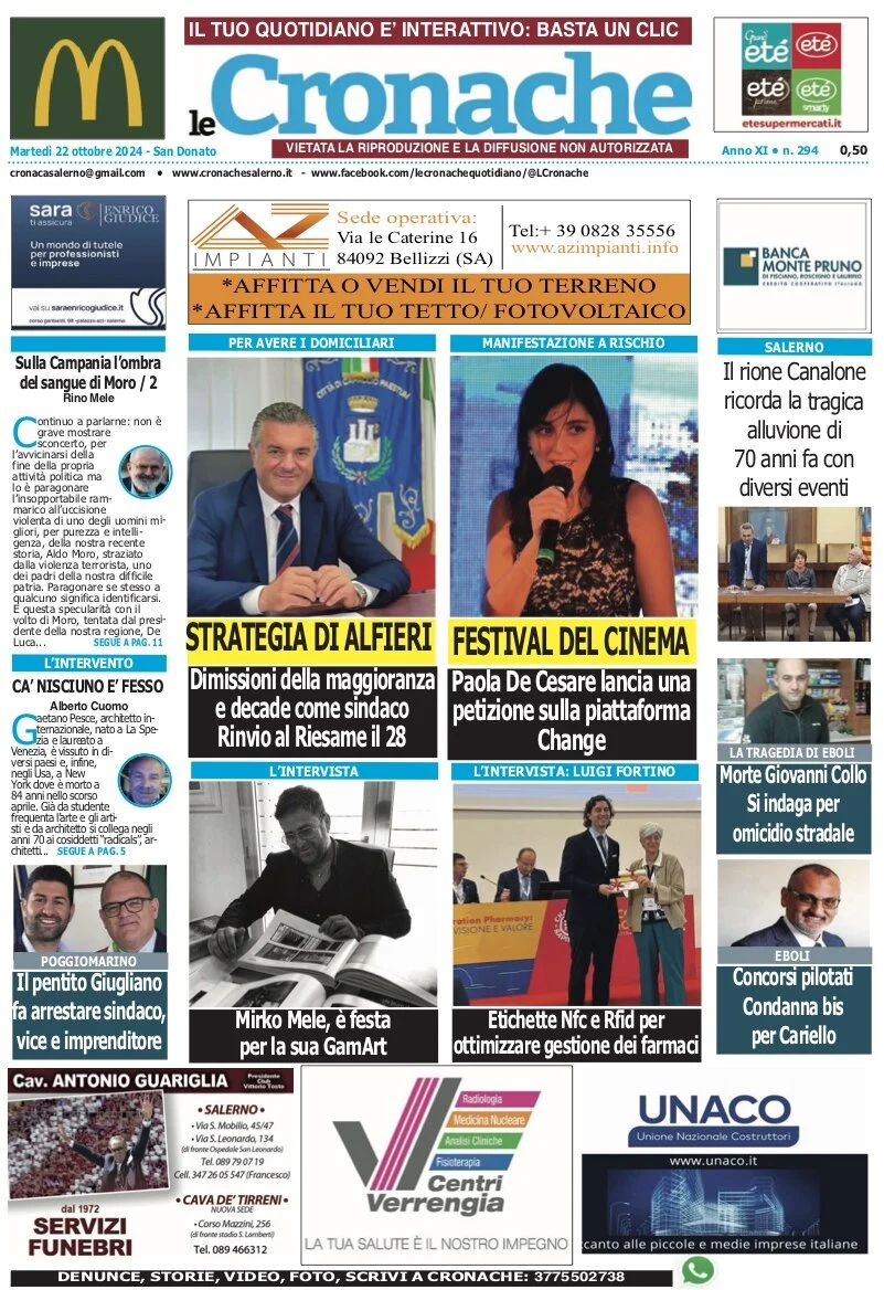 anteprima della prima pagina di Le Cronache (Salerno)