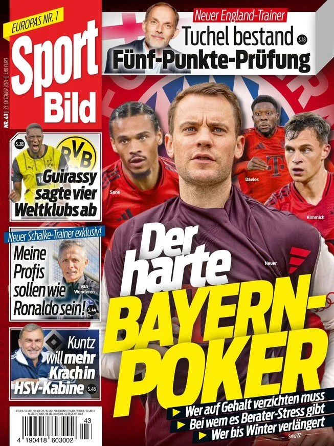 anteprima della prima pagina di sport-bild del 23/10/2024
