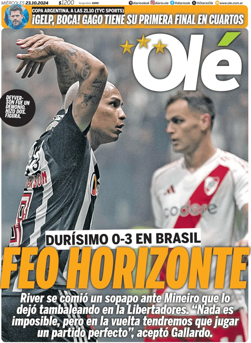 anteprima della prima pagina di ol del 23/10/2024
