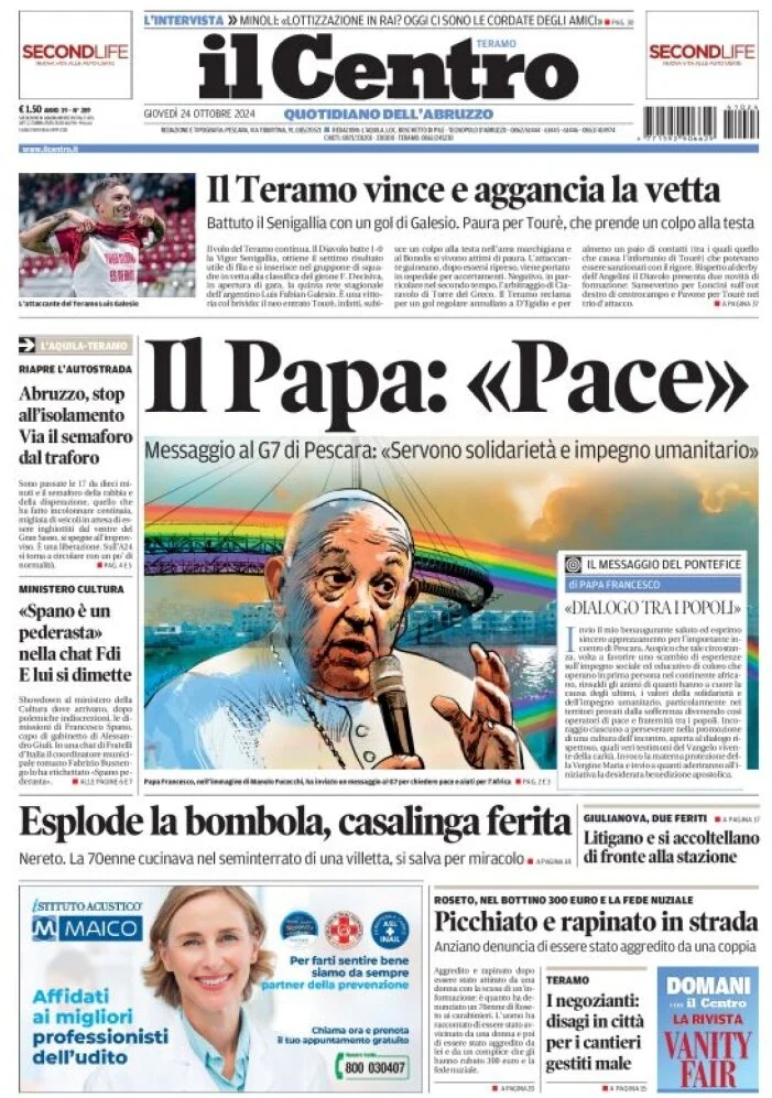 anteprima della prima pagina di il-centro-teramo del 24/10/2024