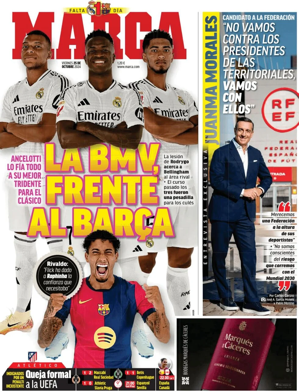 anteprima della prima pagina di marca del 25/10/2024