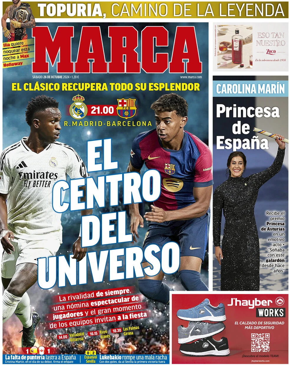 anteprima della prima pagina di marca del 26/10/2024