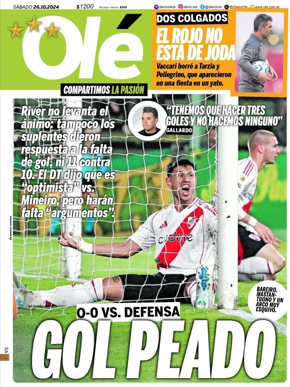 anteprima della prima pagina di ol del 26/10/2024