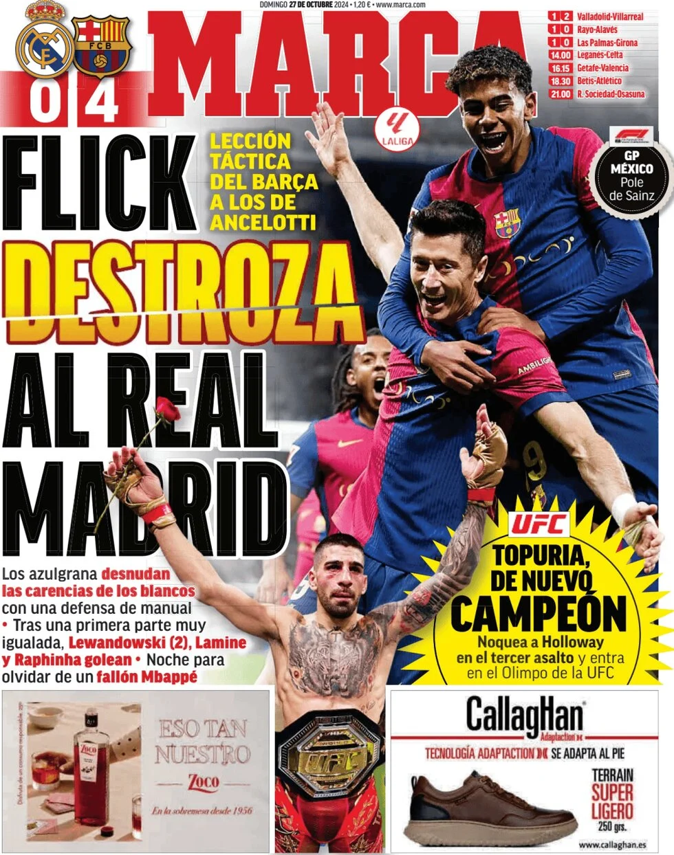anteprima della prima pagina di marca del 27/10/2024