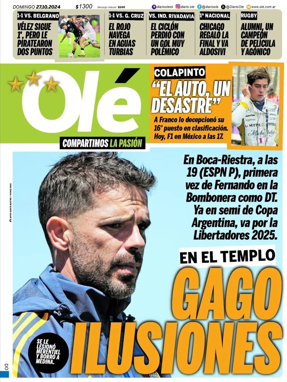 anteprima della prima pagina di ol del 27/10/2024