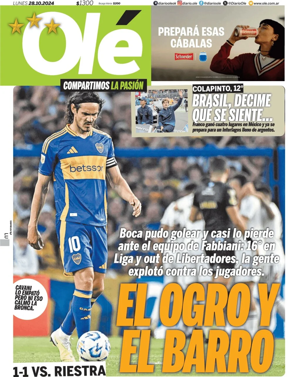 anteprima della prima pagina di ol del 28/10/2024