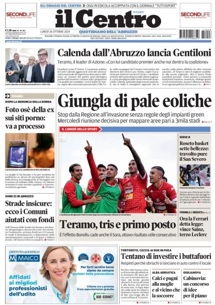 anteprima della prima pagina di il-centro-teramo del 28/10/2024