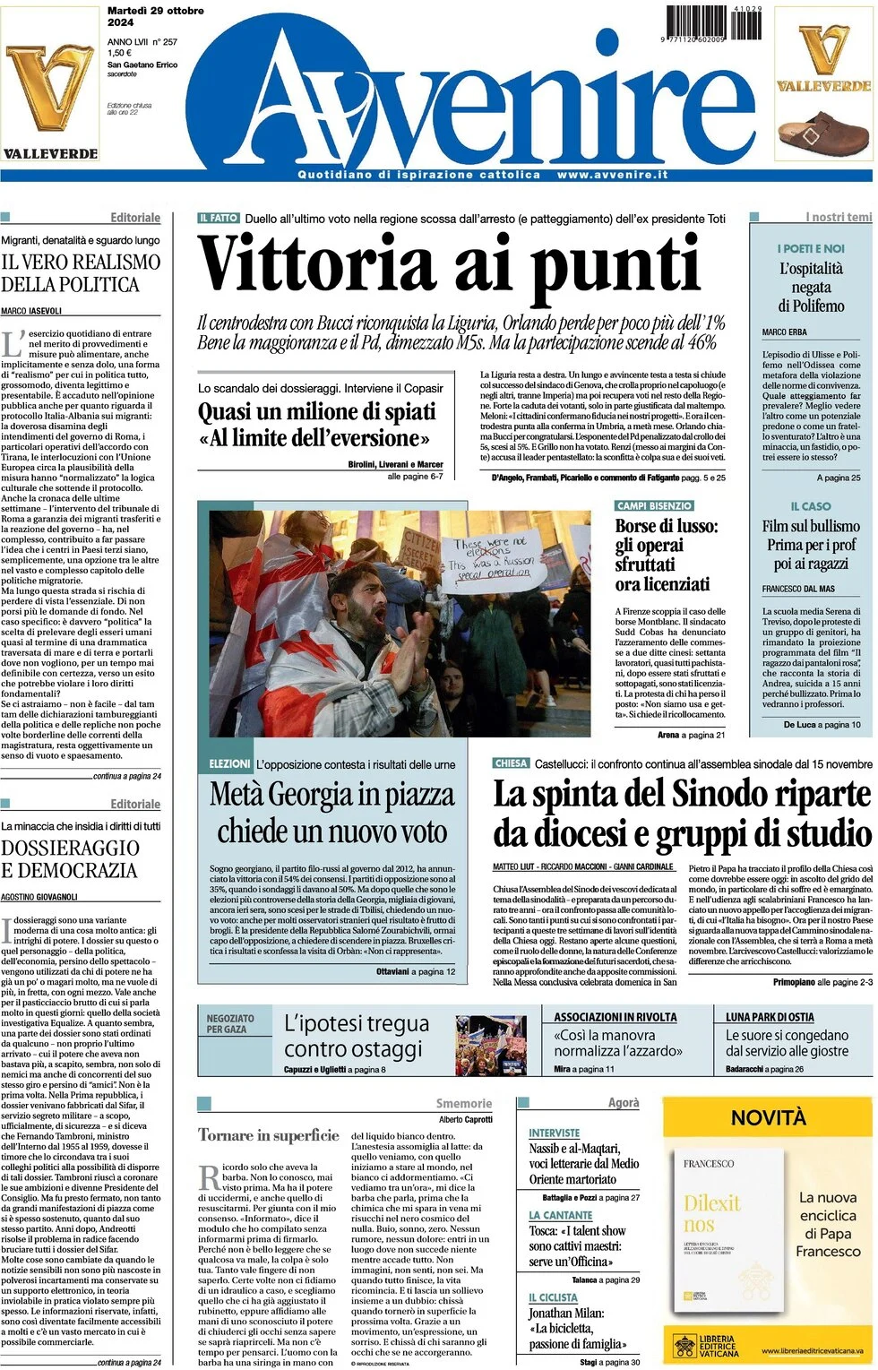 anteprima della prima pagina di Avvenire