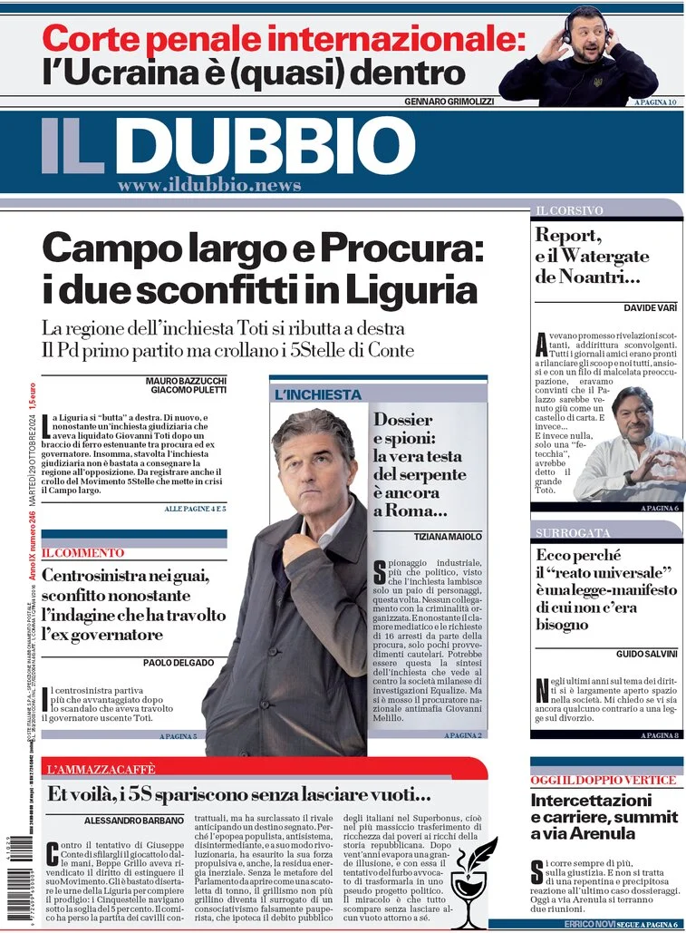 anteprima della prima pagina di Il Dubbio