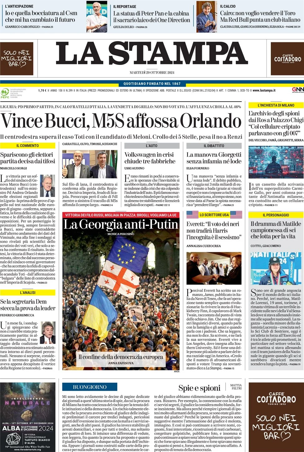 anteprima della prima pagina di La Stampa