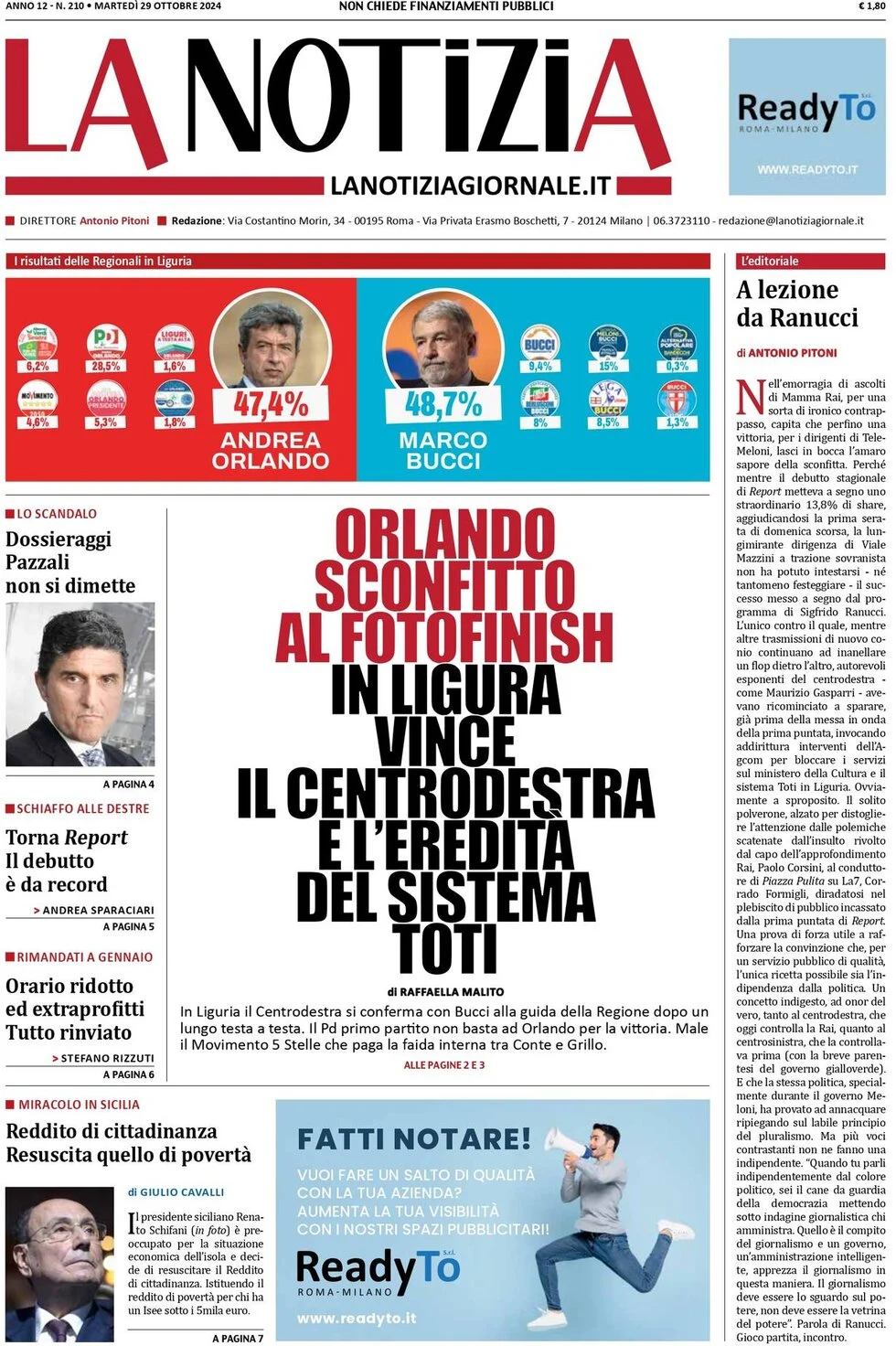 anteprima della prima pagina di La Notizia