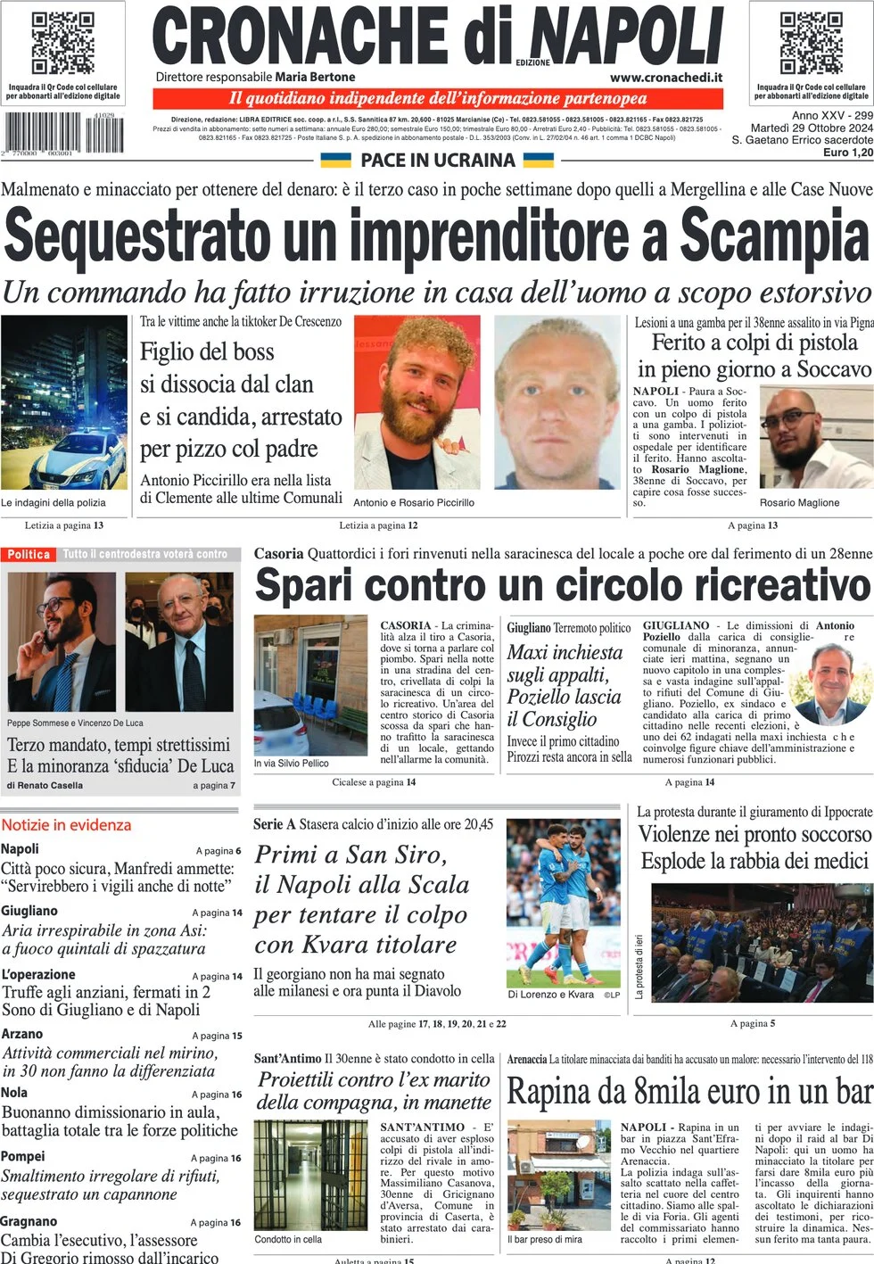 anteprima della prima pagina di Cronache di Napoli