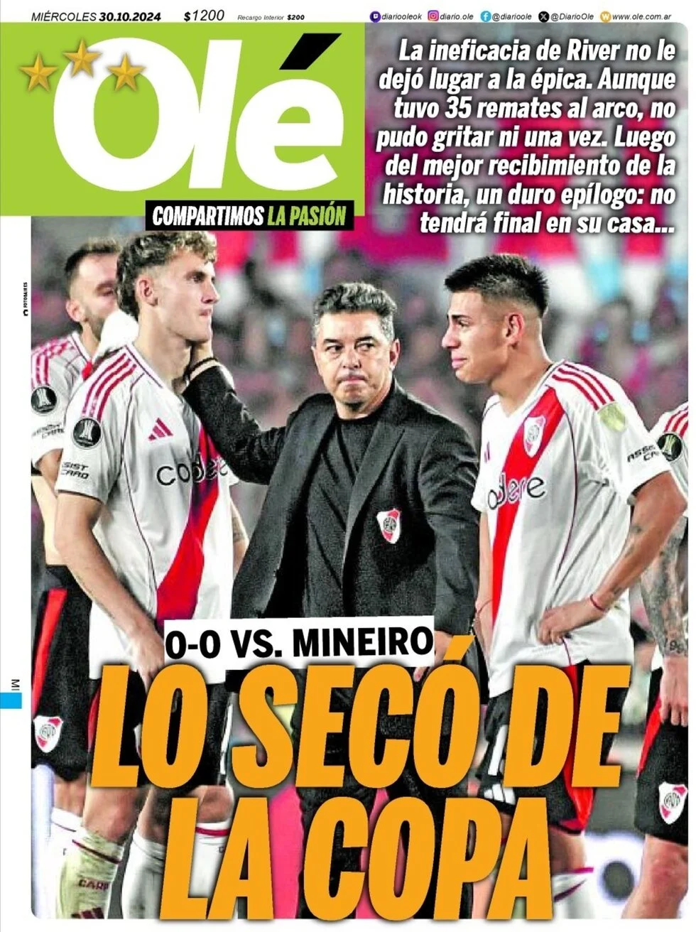 anteprima della prima pagina di ol del 30/10/2024