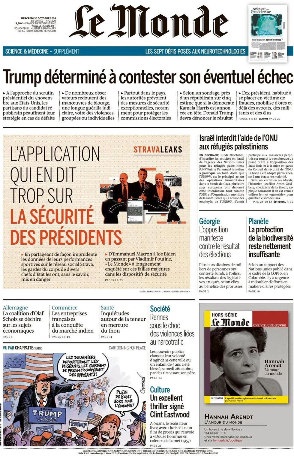 anteprima della prima pagina di le-monde del 30/10/2024