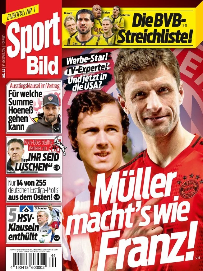 anteprima della prima pagina di sport-bild del 30/10/2024