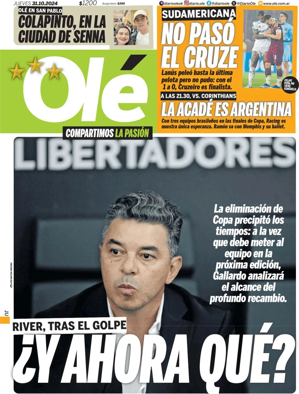 anteprima della prima pagina di ol del 31/10/2024